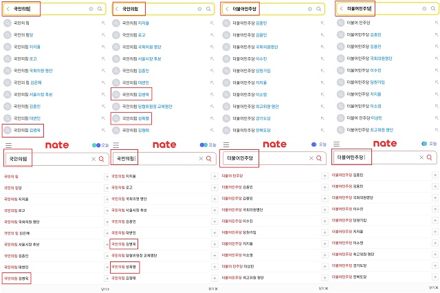 ▲ ⓒ다음·네이트 캡처(15일 오후 4시15분 기준)