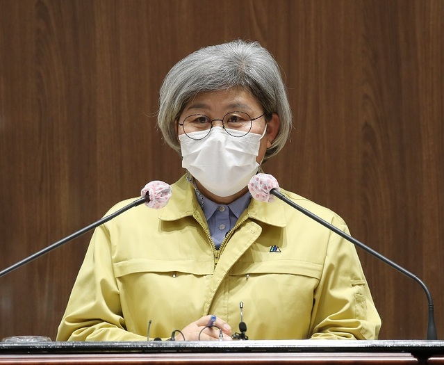 ▲ 김명숙 충남도의원이 21일 충남도의회 본회에서 5분 발언을 하고 있다.ⓒ충남도의회