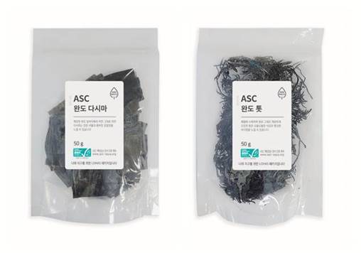 ▲ 국내 유통사 최초 ASC-MSC 인증받은 완도산 '다시마, 톳'ⓒ올가홀푸드