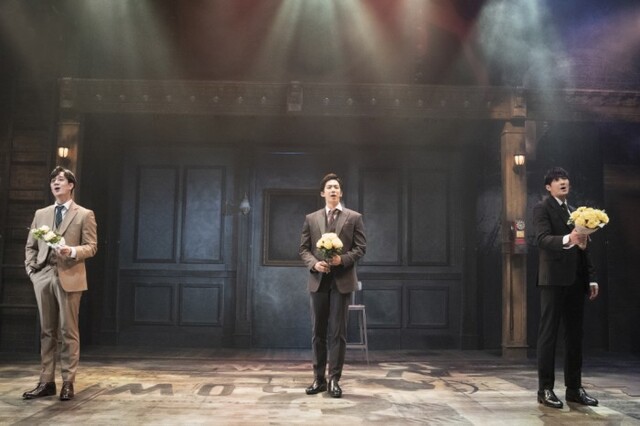 ▲ 뮤지컬 '미오프라텔로' 공연 장면(최호승·김이담·김대현).ⓒ콘텐츠플래닝