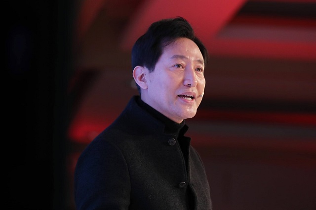 ▲ 오세훈 국민의힘 서울시장 예비후보가 지난달 29일 국민의힘 서울시장 보궐선거 예비경선 후보자 비전스토리텔링 프레젠테이션(PT)에서 발언하고 있다.ⓒ오세훈 예비후보 페이스북