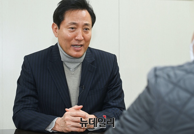 ▲ 4일 오전 서울 광진구 선거캠프 사무실에서 만난 오세훈 국민의힘 서울시장 예비후보. ⓒ권창회 기자