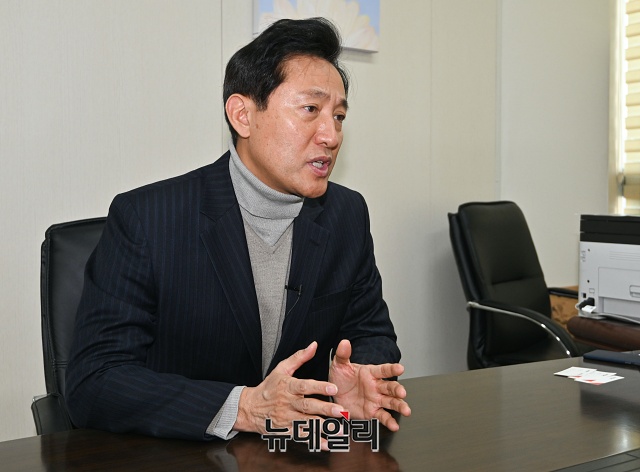 ▲ 4일 오전 서울 광진구 선거캠프 사무실에서 만난 오세훈 국민의힘 서울시장 예비후보. ⓒ권창회 기자