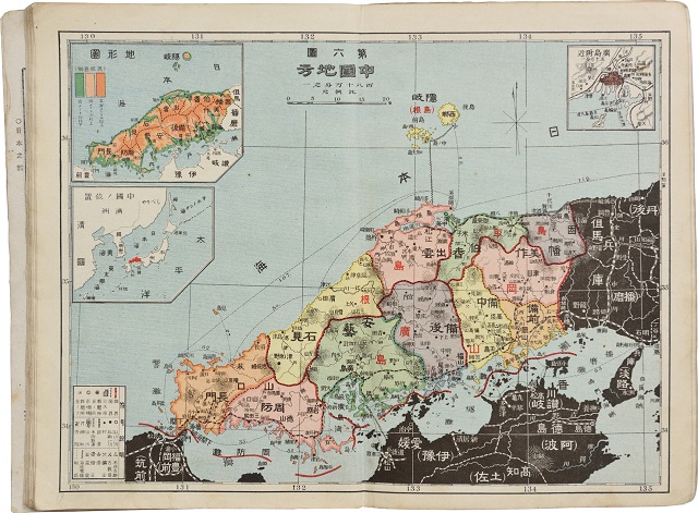 ▲ 독도가 그려져 있지 않은 일본 시마네현지도(1908).ⓒ독도재단