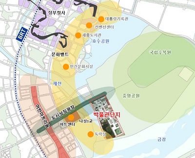 ▲ 박물관단지 위치도.ⓒ행복청