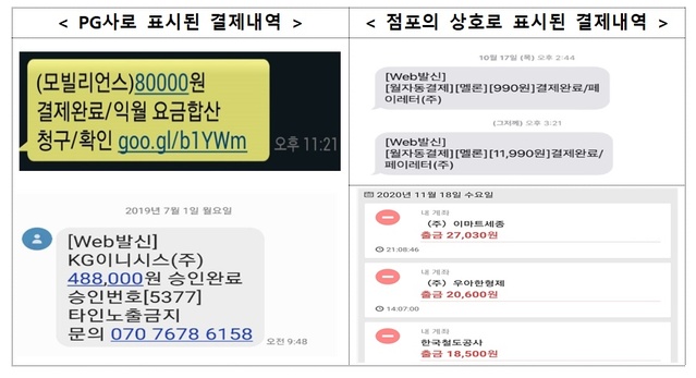 ▲ 카드 결제내역 예시. ⓒ국민권익위원회