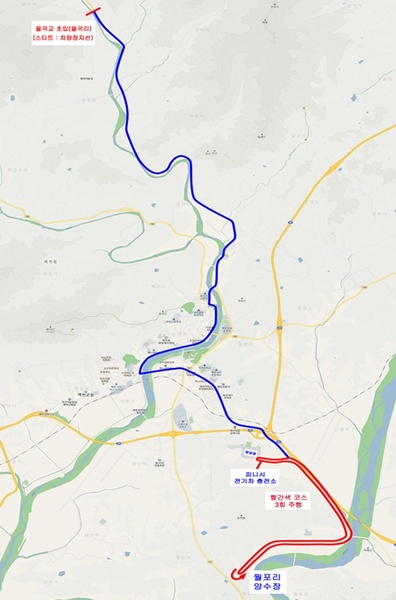 ▲ ‘2021 도쿄올림픽 마라톤 국가대표 선발대회’ 코스.ⓒ예천군
