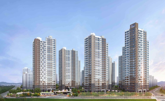 ▲ 충남 아산시에 공급하는 ‘신아산 모아엘가 비스타2차’투시도.ⓒ모아건설산업㈜