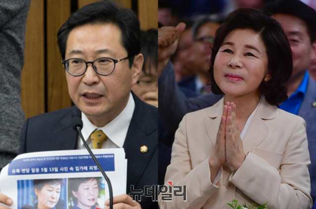 ▲ 김한정(왼쪽) 더불어민주당 의원, 박원순 전 서울시장 부인인 강난희씨. ⓒ뉴데일리 DB