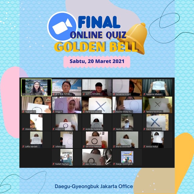 ▲ 대구-경북자카르타사무소는 지난 20일 현지인을 대상으로 ‘대구-경북, 온라인 퀴즈 골든벨’을 개최했다.ⓒ경북도