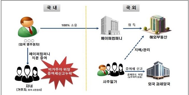 ▲ 외국 영주권과 시민권을 내세워 국내 납세의무를 회피하는 외국인 적발사례 ⓒ국세청 자료
