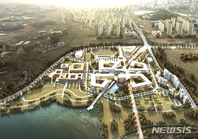 ▲ 문재인 대통령의 대선 공약 중 하나인 '한국에너지공과대학교'(한전공대) 설립을 두고 국민의힘은 재정 낭비·부동산 투기 의혹·특정 기업 특혜 의혹 등을 지적하고 있다. 이미지는 한국에너지공과대학(한전공대) 조감도.ⓒ뉴시스