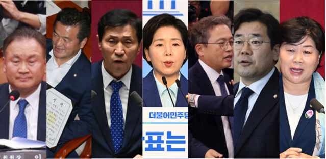 ▲ (왼쪽부터) 더불어민주당 이상민, 임종성, 이학영, 양향자, 송기헌, 박찬대, 서영교 의원. ⓒ뉴데일리 DB