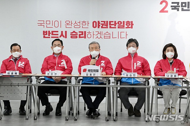 ▲ 김종인 국민의힘 비상대책위원장이 25일 오전 서울 여의도 당사에서 열린 국민의힘 서울선거대책위원회 위원장단 회의에서  발언하고 있다.ⓒ뉴시스