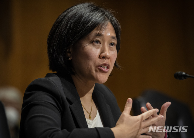 ▲ 캐서린 타이(Katherine Chi Tai) 미국 무역대표부(USTR) 대표가 28일(현지시각) 중국산 제품에 대한 고율 관세를 철회하지 않겠다고 밝혔다. ⓒ뉴시스