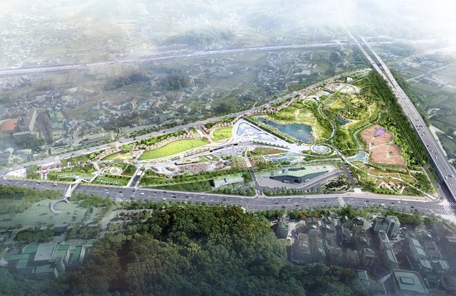 ▲ 충남 천안시가 사업비 199억 원을 축소해 본격 추진하는 천안삼거리공원명품화사업 조감도.ⓒ천안시