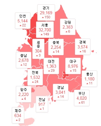▲ 세종시에서 주말 동안 신종 코로나바이러스 감염증(코로나19) 확진자 10명이 추가 발생했다.ⓒ다음 홈피 확진자 현황 캡처