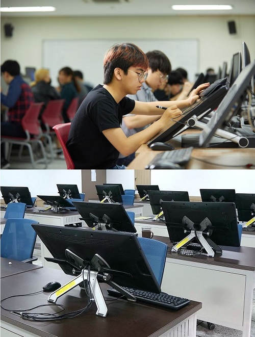 ▲ 한국영상대 웹툰창작 실습실 이미지.ⓒ한국영상대