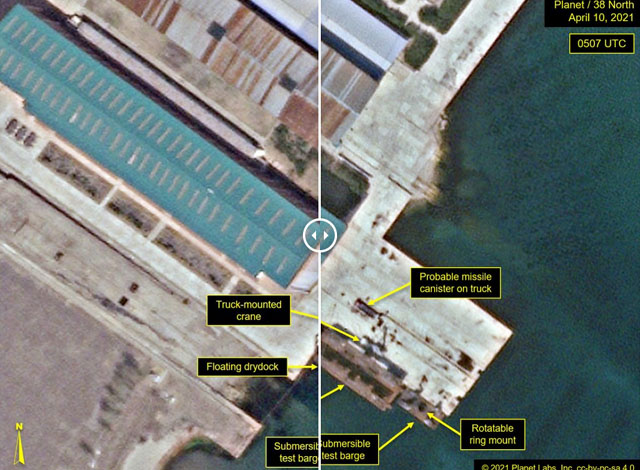 ▲ 지난 10일(미국 현지시간) 상업용 위성이 촬영한 북한 신포조선소 모습. ⓒ미국 38노스 관련보고서 캡쳐.