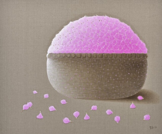 ▲ 김정수作 '진달래 -축복(AZALEA-BLESSING)' 60.6x72.7cm, 아마포 위에 유화 2021.ⓒ선화랑