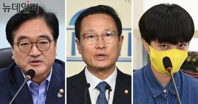 ▲ (왼쪽부터) 더불어민주당 우원식 의원, 홍영표 의원, 정의당 류호정 의원. ⓒ뉴데일리 DB