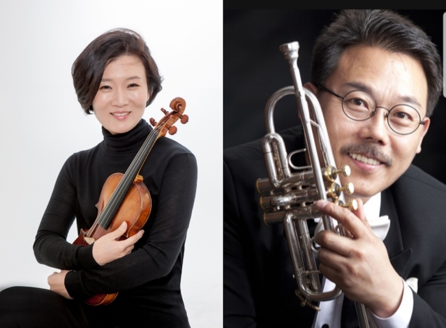 ▲ 바이올리니스트 이혜정과 트럼페터 안희찬.ⓒ예술의전당