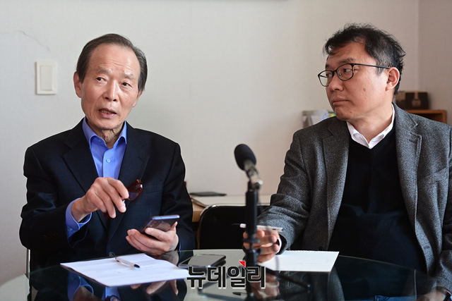 ▲ 장기표(좌) 선생과 민경우(우) 소장. ⓒ정상윤 기자