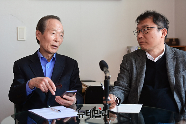 ▲ 장기표(좌) 선생과 민경수(우) 소장. ⓒ정상윤 기자