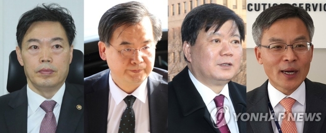 ▲ 왼쪽부터 김오수 전 법무부 차관·구본선 광주고검장·배성범 법무연수원장·조남관 대검 차장검사. ⓒ연합뉴스