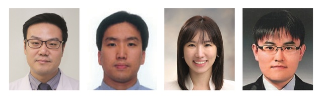 ▲ 대장암 다학제 연구팀(왼쪽부터 대장항문외과 배성욱 교수, 면역학교실 김신 교수, 병리학교실 이혜원 교수, 방사선종양학과 변상준 교수).ⓒ계명대