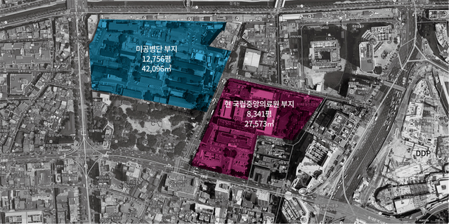 ▲ 국립중앙의료원 신축이전이 계획되고 있는 美 공병단 부지. 삼성가 기부금을 토대로 이곳에 중앙감염병병원 건립이 추진된다. ⓒ국립중앙의료원