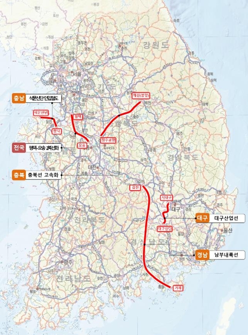 ▲ 예타면제 철도건설사업 위치도.ⓒ국토부