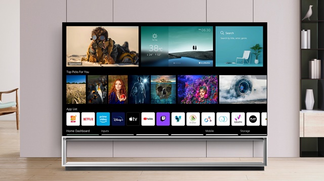 ▲ 최신 webOS 브라우저가 탑재된 LG 올레드 TV 이미지. ⓒLG전자