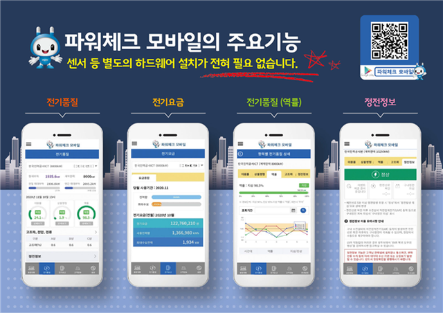 ▲ 파워체크 모바일서비스 주요기능 ⓒ한전 제공