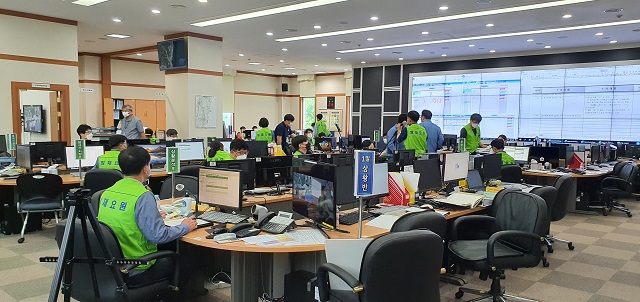 ▲ 월성원자력본부(본부장 원흥대)는 월성 2호기를 대상으로 방사선비상 상황에 대응하는 방사능방재 전체훈련을 실시했다.ⓒ월성본부