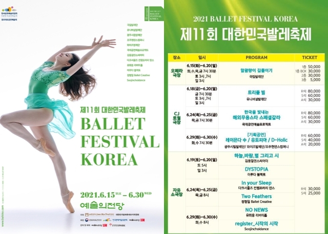 ▲ '제11회 대한민국발레축제' 포스터 및 일정.ⓒ대한민국발레축제조직위원회