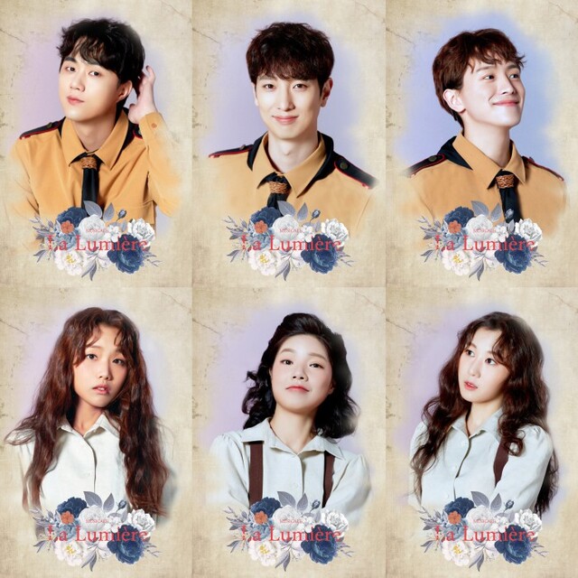 ▲ 뮤지컬 '라 루미에르' 출연 배우. 왼쪽 상단부터·유현석·서동진·강은일·송영미·홍미금·전해주.ⓒ벨라뮤즈