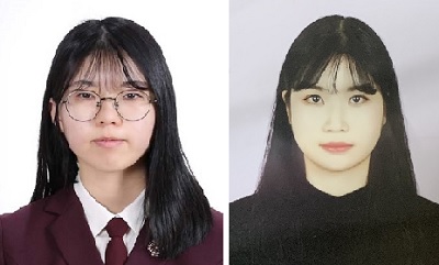 ▲ 정지용청소년문학상 수상자인 지예진, 강예은 학생.ⓒ옥천군