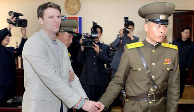 ▲ 북한은 오토 웜비어를 붙잡은 뒤 제대로 된 재판도 없이 노동교화형 15년형을 선고했다. ⓒ연합뉴스. 무단전재 및 재배포 금지.