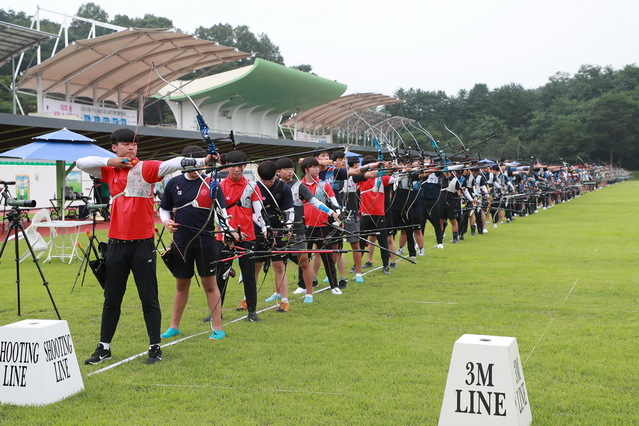 ▲ 예천진호국제양궁장에서 올림픽제패기념 제38회 회장기 전국 대학·실업 양궁대회가 16일부터 21일까지 열린다.ⓒ예천군