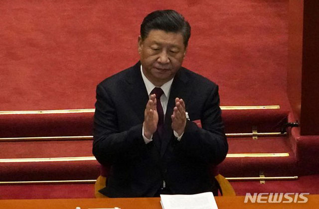 지난 3월 전인대 개막식 당시 시진핑 중국 국가주석. ⓒ뉴시스 AP. 무단전재 및 재배포 금지.