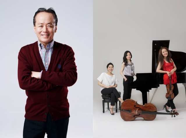 ▲ 왼쪽부터 지휘자 금난새, 앙상블 트리오 여운.ⓒ라움
