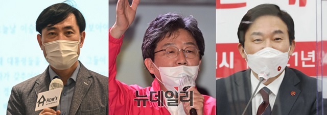 ▲ (왼쪽부터)하태경 국민의힘 의원·유승민 전 미래통합당(현 국민의힘 의원)·원희룡 제주도지사.ⓒ뉴데일리DB