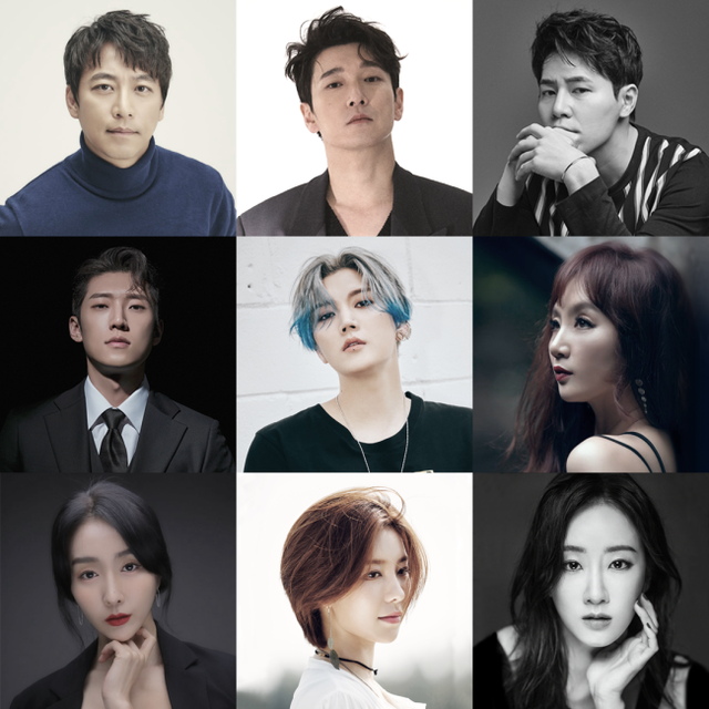 ▲ 좌측 상단부터 오만석·조승우·이규형·고은성·뉴이스트 렌·이영미·김려원·제이민·유리아.ⓒ쇼노트