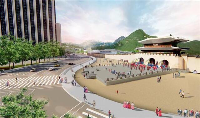 ▲ 새로운 광화문광장에 복원될 예정인 월대 이미지. ⓒ서울시 제공