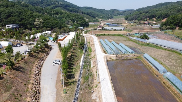 ▲ 세종시 전동면 보덕리 일원의 앞개굴소하천 정비사업 모습.ⓒ세종시