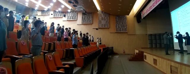 ▲ 청주문화재단이 28일 인권경영 선포식을 하고 있다.ⓒ청주문화재단