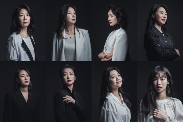 ▲ 연극 '분장실' 프로필 (왼쪽 위부터 시계방향) 서이숙·정재은·배종옥·황영희·지우·이상아·우정원·손지윤.ⓒT2N미디어