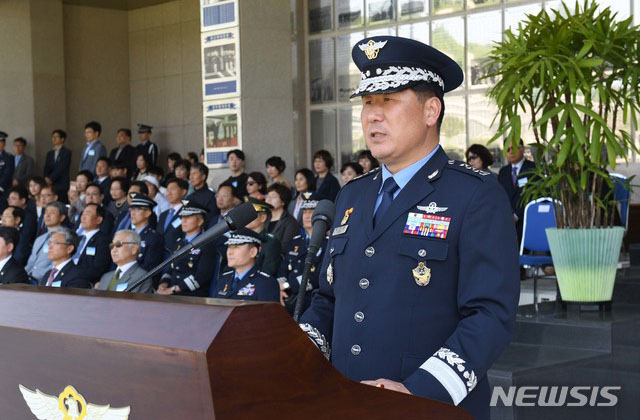 ▲ 2019년 5월 공군사관학교 교장 취임식 당시 박인호 공군 중장. ⓒ뉴시스. 무단전재 및 재배포 금지.