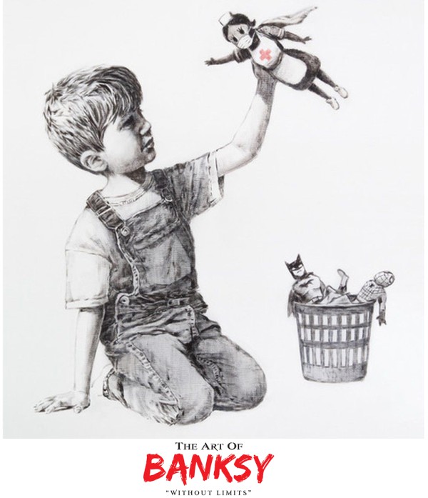 ▲ 뱅크시 'Game Changer' 작품.ⓒ엘엠피이컴퍼니